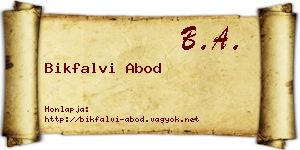 Bikfalvi Abod névjegykártya